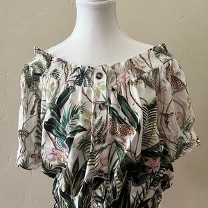 H&M Jungle Print Off the Shoulder Print